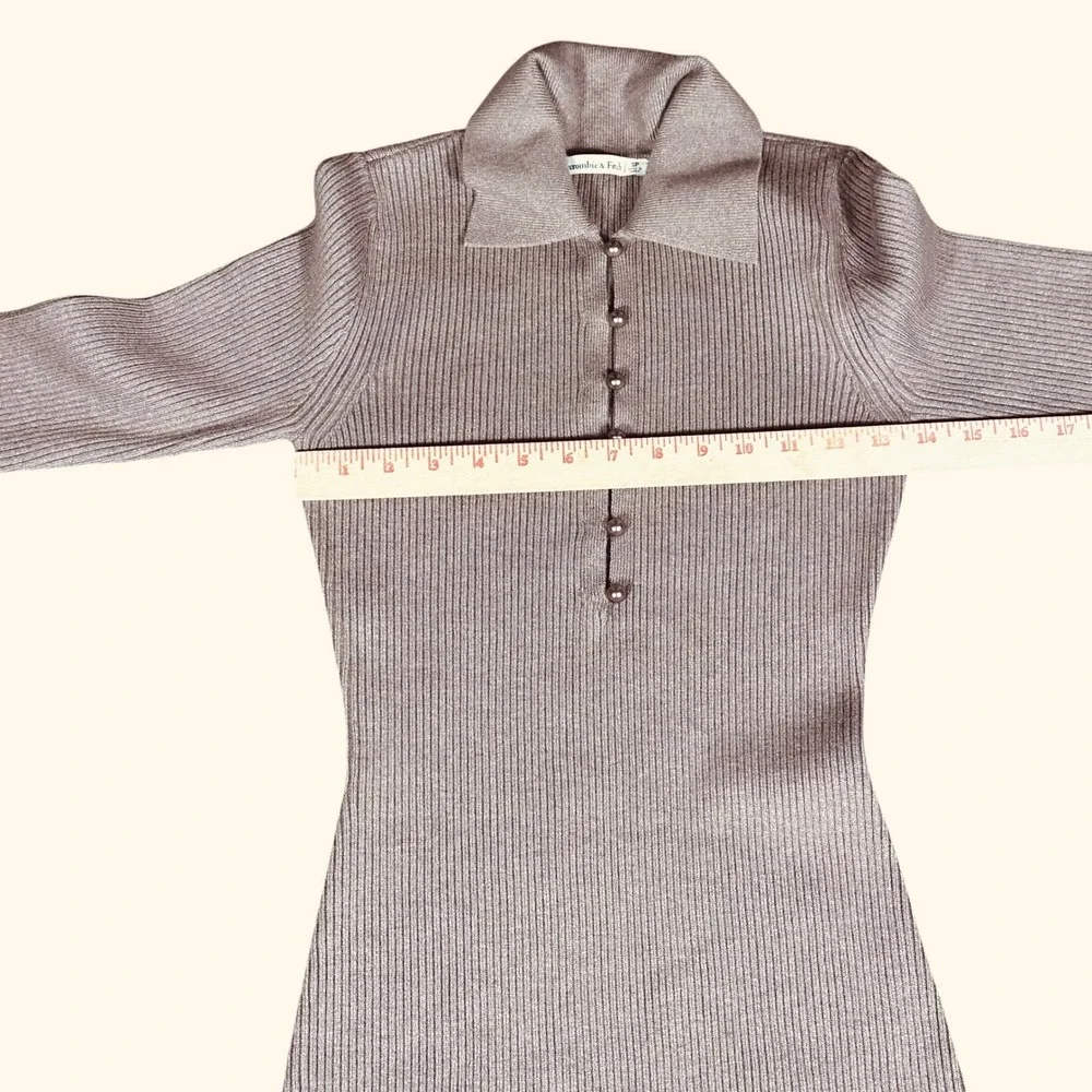 Abercrombie & Fitch Maxi Dress NWT Womens SP Taupe Brown Ribbed Knit Long Sleeve